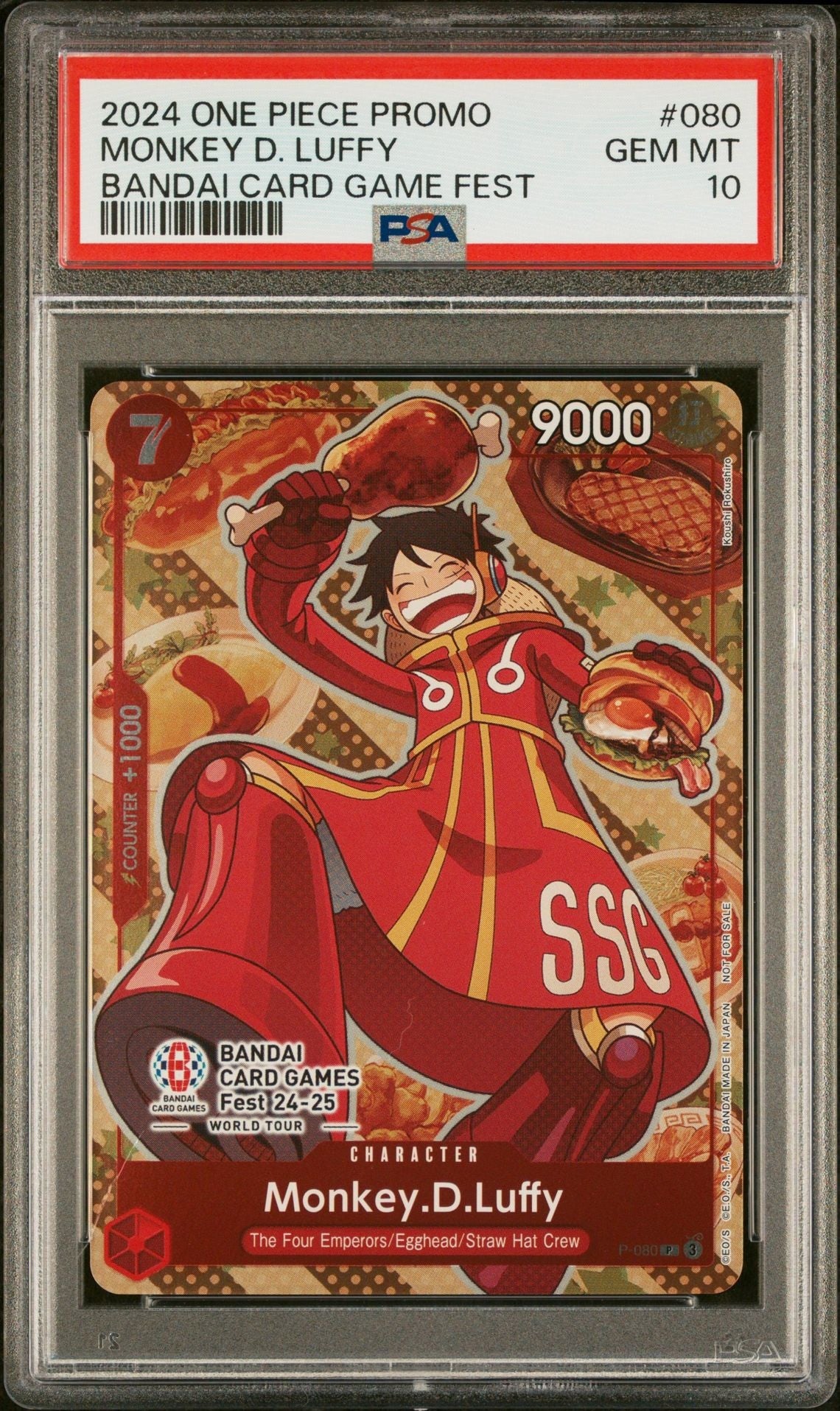 2024 ONE PIECE PROMOS | BANDAI CARD GAMES FEST #080 MONKEY D. LUFFY PSA 10